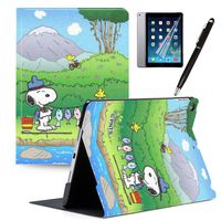 LJX iPad 7th Generation 10.2" 2019 Case Snoopy Cute Cartoon Cover PU Leather Stand Protection Smart Auto Sleep/Wake Shell Compatible for Apple iPad 10.2 inch 2019#K