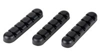 Juvale Cable Organizer - 3-Piece Cable Clip Holder, Self-Adhesive Wire Management Cord Holder with 5 Slots for Home and Office Computer, Black, 3.75 x 0.8 x 0.6 Inches