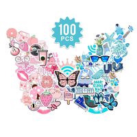 Stickers for Hydro Flask Laptop 100 Pcs，Fun-time Cool VSCO Cute Vinyl Waterproof Stickers for Water Bottles Luggage Skateboard Guitar Car Bicycle，Trendy Aesthetic Stickers for Kids, Teens, Adults