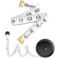 Measuring Tape for Body, 2 Pack Tape Measure for Body Sewing Fabric Tailor Cloth Craft Weight Loss Measurements, 60-Inch Soft White & Retractable Black Dual Sided Tape Measure Body Measuring Tape Set