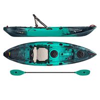 Vibe Kayaks Yellowfin 100 10 Foot Angler Recreational Sit On Top Light Weight Fishing Kayak (Caribbean Blue) with Paddle and Adjustable Hero Comfort Seat - Caribbean Blue Evolve Paddle