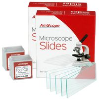 AmScope BS-72P-100S-22 72 Pieces of Pre-Cleaned Blank Microscope Slides (2 Count)