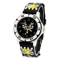 ELEOPTION Waterproof 3D Cartoon Child Boys Girls Kids Analog Quartz Wristwatch Rubber Band Sports Watch Gift with Box (Champions Cup- Black)