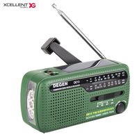Xcellent Global Solar Emergency Hand Crank Self Powered AM/FM Radio with LED Flashlight, Power Bank for Cellphone Tablet USB Charging Devices AV035
