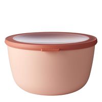 Rosti Mepal RST62180BLH Cirqula Multi Food Storage and Serving Bowl with Lid, Tall 3.1 Quart, Nordic Blush