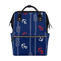 ALIREA Marine Rope And Anchors Diaper Bag Backpack, Large Capacity Muti-Function Travel Backpack
