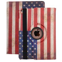 MeiLiio Case for Fit iPad Air 2 USA Flag Pattern Cover with 360 Degrees Rotating PU Leather Protective Case with Auto Wake Sleep for Apple iPad Air 2,Black