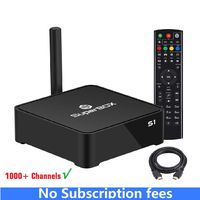 LAUMOX IPTV Box 4K Android tv with IPTV Subscription Quad core WiFi HDMI 1000+ Channel Live SuperBox s1