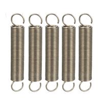 uxcell Extended Compressed Spring Wire Diameter 0.039 inches, OD 0.39 inches, Free Length 2.36 inches Stainless Steel Small Dual Hook Tension Spring 5pcs