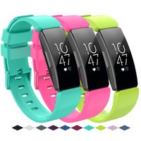 KingAcc Compatible Fitbit Inspire Bands, Soft Silicone Replacement Band for Fitbit Inspire,Inspire HR, with Metal Buckle Wristband Strap Women Men(3-Pack,Series E,Small)