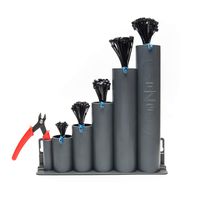 Ready-Zip-Go (tm) Cable Tie Organizer, magnetic base, 250 black zip ties and cutter included