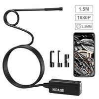 NIDAGE Wireless Endoscope for Automotive Inspection Semi-Rigid Flexible Waterproof 5.5MM WiFi Borescope Camera Compatible Android and iOS Smartphones, iPhone, iPad (4.92FT)