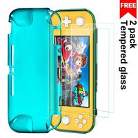 Protective TPU Cover Case for Nintendo Switch Lite 2019, Ultra Slim Cover with 2 Pack Tempered Glass Screen Protector, Shock-Absorption and Anti-Scratch Case Cover for Nintendo Switch Lite,Turquoise