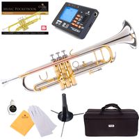 Mendini MTT-30CN Nickel Plated Intermediate Double-Braced Bb Trumpet