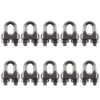 DYWISHKEY Pack of 10, 3/16 Inch M4 Stainless Steel Wire Rope Cable Clip Clamp