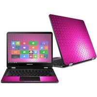MightySkins Skin Compatible With Samsung Chromebook Pro 12.3" - Pink Diamond Plate | Protective, Durable, and Unique Vinyl Decal wrap cover | Easy To Apply, Remove, and Change Styles | Made in the USA