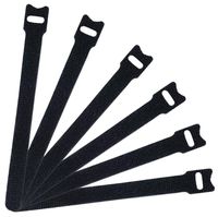 Attmu 50 PCS Reusable Fastening Cable Ties, Microfiber Cloth 6-Inch Hook and Loop Cord Ties, Black