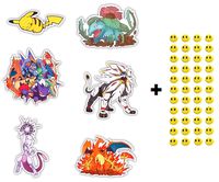 6 Skateboard Vinyl Stickers, YOU PICK, Laptop Ipad Luggage Helmet Bike Car+ 43 FREE Smiley Stickers - Pikachu, Pokemon Go