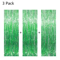Backdrops for Photoshoot, 3.2 x 9.8 ft Foil Metallic Fringe Photo Booth Backdrop Curtain for Party Decorations Wedding Graduation Baby Shower Christmas Decor Photography Props(Green, 3 Pack)