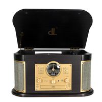 Record Player,Phonographs DLITIME 3-Speed Vinyl Turntable Built-in 2 Bluetooth Speakers, Headphone Jack/Aux in/RCA/LED/USB/CD/FM/AM Radio Player