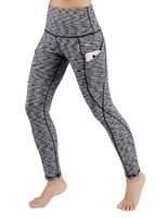 ODODOS Women's High Waist Yoga Pants with Pockets,Tummy Control,Workout Pants Running 4 Way Stretch Yoga Leggings with Pockets,SpaceDyeBlack,Medium