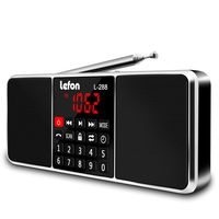 Lefon Multifunction Digital AM FM Radio Wireless Media Speaker MP3 Music Player Support TF Card/USB Disk with LED Screen Display and Setting Timing Shutdown Function (Black)