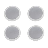 TIC Ceiling Speaker in Wall 6.5 inch 8Ω / Set of 4 Water-Resistant Speakers Perfect for Damp and Humid Indoor/Outdoor Placement - Bath Kitchen Covered Porches
