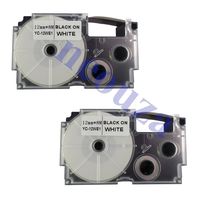 NEOUZA 2PK Compatible for Casio EZ-Label Tape 12mm x 8m 1/2" x 26' Label IT! (XR-12WE XR-12WE1 XR-12WE2S Black on White)