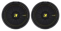(2) KICKER 44CWCD154 CompC 15" 2400w DVC 4-Ohm Car Audio Subwoofers Subs CWCD154