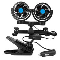 Car Fans 12V Electric Fan Headrest 360 Degree Rotatable 2 Speed Dual Head Rear Seat Auto Cooling Air Fan for Sedan SUV RV Boat