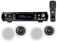 4 Commercial Ceiling Speaker System+Bluetooth Amp/Receiver 4 Restaurant/Office