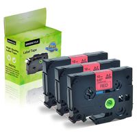 GREENCYCLE 3 PK Black on Red TZ 431 TZe431 12mm Label Tape Compatible for Brother P-Touch Printer