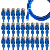 ITBEBE Cat6 Ethernet Cable Snagless RJ45 Network Patch Cables Pre-Terminated with 3 Micron Gold-Plated Contacts and Strain Relief for Crystal Clear High-Speed Data Transfers (5-Feet, 25-Pack)