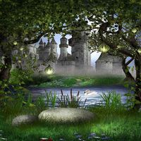 GladsBuy Outside of The Castle 10' x 10' Computer Printed Photography Backdrop Outdoor Architectural Theme Background ZJZ-097