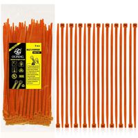 Nylon Zip Ties Heavy Duty- 8 Inch Orange,Multi-Purpose Self Locking Cable Ties， Ultra Strong Plastic Wire Ties with 50 Pounds Tensile Strength, 100 Pieces.