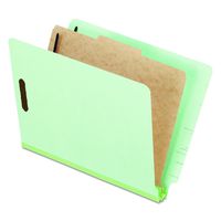 Pendaflex Pressboard End-Tab Classification Folders, Letter Size, 1 Divider, 1.75" Expansion, Light Green, Straight Cut, 10/BX (23214)