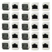uxcell Vertical PCB Mounting LED Indicator Light RJ45 8P8C Shielded Jacks 25Pcs