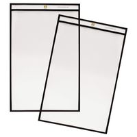 Stitched Shop Ticket Holders, 11 x 17 Inch, 25 Pack, Clear Front and Back