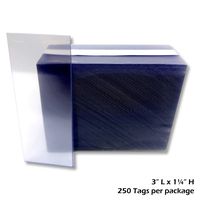 1.25x3" Clear Plastic Tags, Shelf Label Holders - 250 Pack