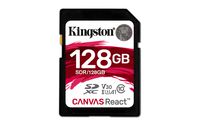 Kingston Canvas React 128GB SDXC Class 10 SD Memory Card UHS-I100MB/s R Flash Memory High Speed SD Card SDR/128GB