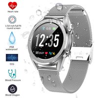 Smartwatch, Kivors Bluetooth Smart Watch Touch Screen with Multiple Sports Modes, with Heart Rate Monitor, Calorie Monitor,Pedometer, Sleep for Android and iOS (Silver Steel Strip)
