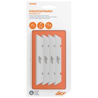 Slice 10538 Extra Long Industrial Blade, Advanced Ceramic, Ideal for Insulation, Batting, Foam, Finger-Friendly Safety Blade, Lasts 11x Longer Than Steel, Rounded Tip (4 Pack)
