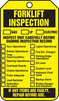 Accuform TRS305PTP Forklift Status Tag, Legend"Forklift Inspection (Checklist)/Forklift Inspection Record", 5.75" Length x 3.25" Width x 0.015" Thickness, RP-Plastic, Black on Yellow (Pack of 25)