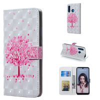 Amocase Wallet Leather Case with 2 in 1 Stylus for Huawei P30 Lite,Premium Slim Cute 3D Painting Shockproof Magnetic PU Leather Card Slot Stand Case - Cherry Tree