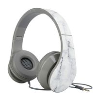 LAUD Over Ear Wired Headphones - Corded Headphones Compatible with Most of The Smartphones, Laptops and Tablets (Marble)