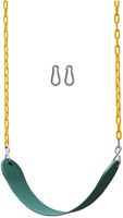 Jungle Gym Kingdom Swing Seat Heavy Duty 66" Chain Plastic Coated - Playground Swing Set Accessories Replacement with Snap Hooks (Green)