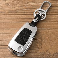 WFMJ Black Zinc Alloy 4 Buttons Leather Remote Key Cover Holder Fob for Chevrolet Camaro Cruze Equinox Impala Malibu Sonic Buick Enclave Lacrosse Regal Verano GMC Terrain