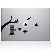 The Decal Guru Birdcage Tree Apple Ad Decal Vinyl Sticker, 13" MacBook Air, Black (2309-MAC-13A-BLA)