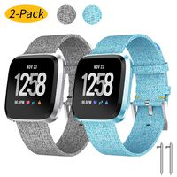 Watbro Bands Compatible with Fitbit Versa/Versa 2/Versa Lite Edition for Women Men, Woven Fabric Breathable Strap, Quick Release Adjustable Replacement Wristband, for Fitbit Versa Smart Watch