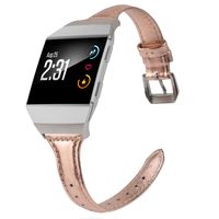 Wearlizer Leather Band Compatible for Fitbit Ionic Bands Women Men, Genuine Leather Replacement Band Bracelet Compatible with Fitbit Ionic Small Large (Rosegold)